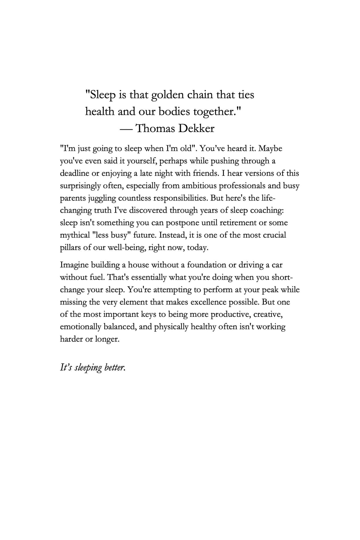 The Sleep Plan — Digital Edition